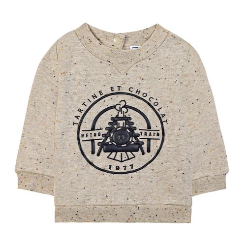Tartine et Chocolat Plettet sweatshirt Heart Sand 9 months  Beige  9 måneder  Drenge
