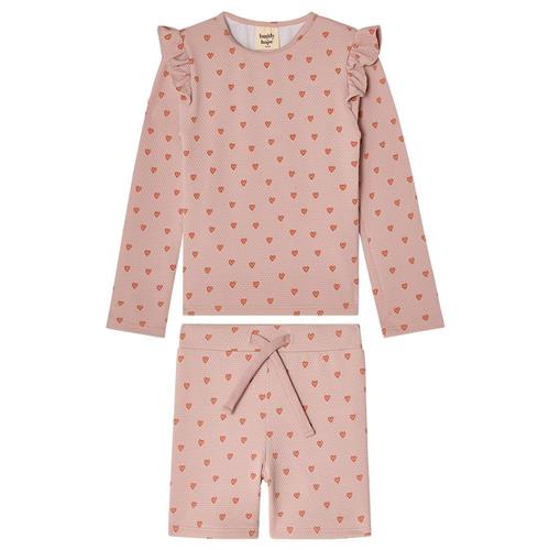 Buddy & Hope Bodil UV-sæt Apricot Hearts 86/92 cm  Lyserød Hjerter 86/92 cm  Drenge, Piger