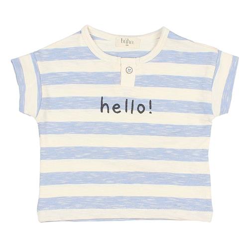 búho Stribet T-shirt Bluette 3 Months  Blå  3 måneder  Drenge, Piger