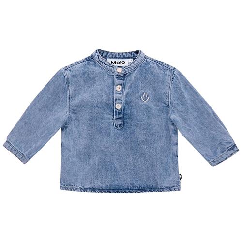 Molo Enoz Skjorte Bleach Denim 98 cm  Blå  98 cm  Drenge, Piger