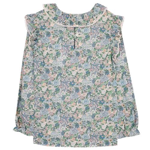 Tartine et Chocolat Blomstret bluse Celadon 4 Y  Grøn  4 år  Piger