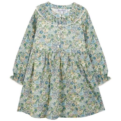 Tartine et Chocolat Kjole med blomsterprint Celadon 2 Y  Grøn  2 år  Piger