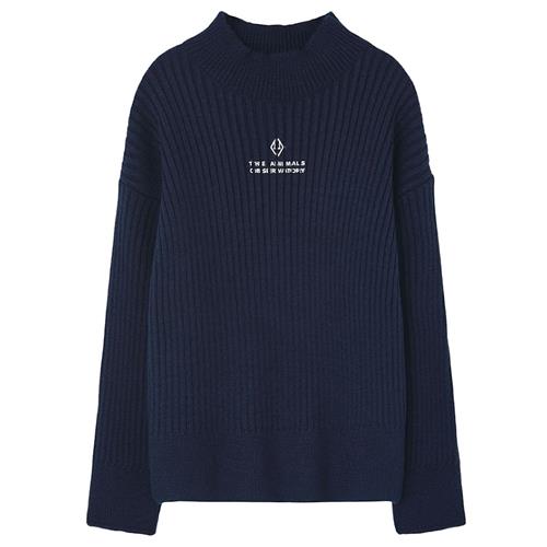 The Animals Observatory Seal Turtleneck sweater Navy 2 Y  Marineblå  2 år  Drenge, Piger