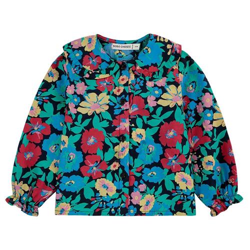 Bobo Choses Baby Flowers Vævet Bluse Midnight Blue 24 months  Blå  24 måneder  Drenge, Piger