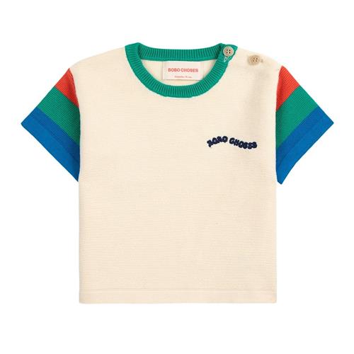 Bobo Choses Color Block Baby Strikket T-shirt Offwhite 12 months  Creme  12 måneder  Drenge, Piger