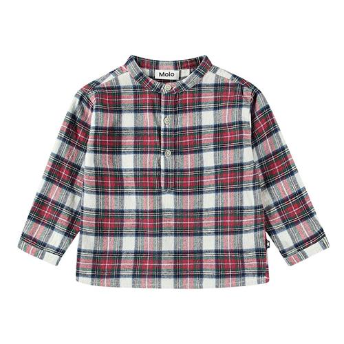 Molo GOTS Enoz Skjorte Pine Check 68 cm  Hvid  68 cm  Drenge, Piger