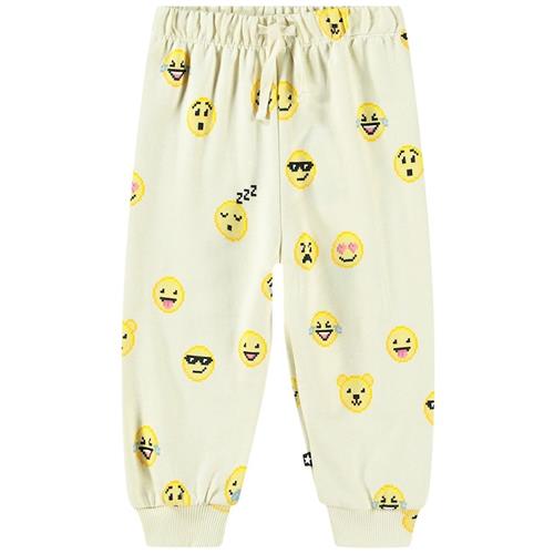 Molo GOTS Simeon Joggingbukser Happy Pixels 62 cm  Creme  62 cm  Drenge, Piger