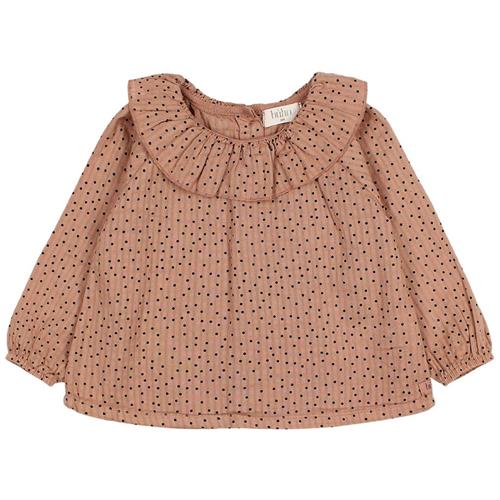 búho Prikket Bluse Cocoa 12 Months  Rød  12 måneder  Piger