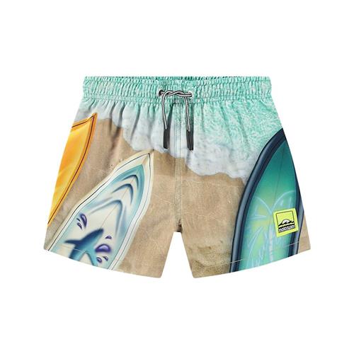 Molo Niko Board Shorts Surf Art 98/104 cm  Beige  98/104 cm  Drenge, Piger