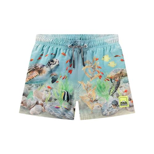 Molo Niko Boardshorts Happy Ocean 98/104 cm  Blå  98/104 cm  Drenge, Piger