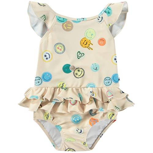 Molo Nalani Swimsuit Sand Smile 86/92 cm  Beige  86/92 cm  Drenge, Piger