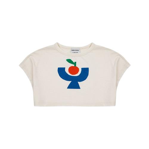 Bobo Choses Tomato Plate Cropped T-shirt Naturhvid 4-5 Y  Creme  4-5 år  Piger