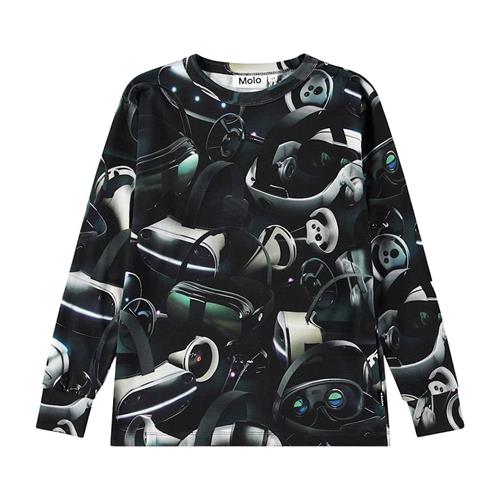 Molo GOTS Rill Langærmet T-shirt Virtual Reality 110 cm  Sort  110 cm  Drenge