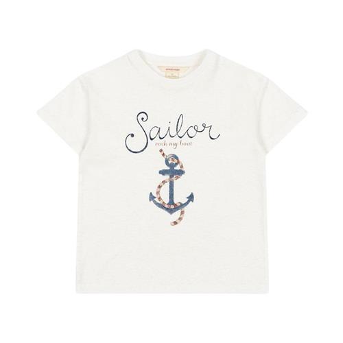 Konges Sløjd Era T-shirt Off White Sailor 9 months  Hvid  9 måneder  Drenge