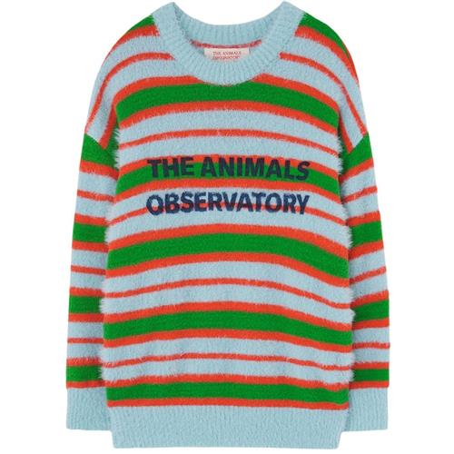 The Animals Observatory STRIPES BULL Strikket trøje Soft Blue 12 Y  Blå  12 år  Drenge, Piger