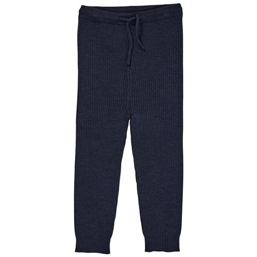 Copenhagen Colors Merino Classic Rib Leggings w Drawstrings  Navy 74 cm  Marineblå  74 cm  Drenge, Piger