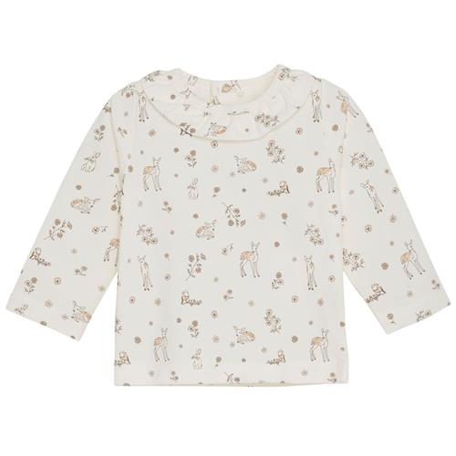 Fixoni GOTS Mønstret Langærmet T-shirt Silver Peony 62 cm  Lyserød  62 cm  Drenge, Piger