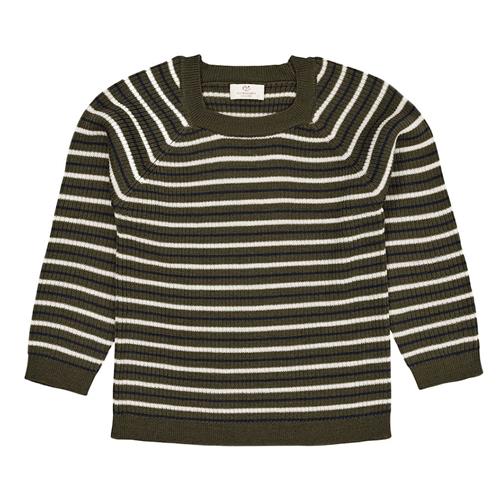 Copenhagen Colors Merino Classic Rib Blouse  Forest Green Combi 116 cm  Grøn  116 cm  Drenge, Piger