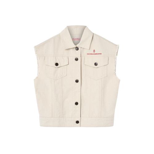 The Animals Observatory Hog Kid Vest Raw White 14 Y  Hvid  14 år  Drenge, Piger