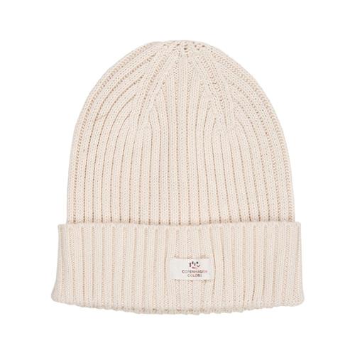 Copenhagen Colors Cotton Knitted Classic Beanie  Cream Cream 48/50 cm  Creme  48/50 cm  Drenge, Piger