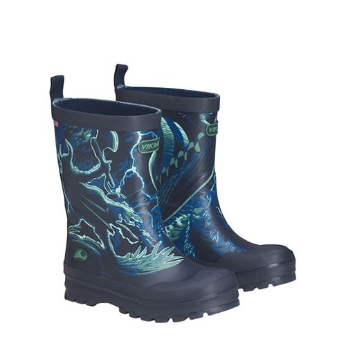 Viking Jolly Print Gummistøvler Navy Bluegreen  Navy Bluegreen 22 EU  Marineblå  22 EU  Drenge