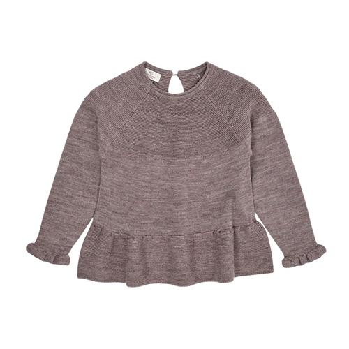 Copenhagen Colors Merinould Strikket Bluse Natural Melange 104cm Uld Beige  104 cm  Drenge, Piger