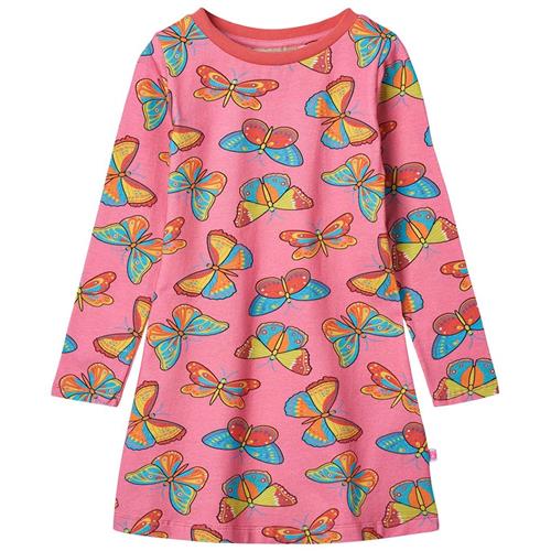 Småfolk Butterflies Kjole Sommerfugle Bubblegum 1-2 Y  Lyserød  1-2 år  Piger