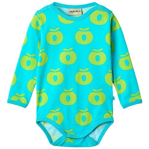 Småfolk Apples Baby Body Blue Atoll 98 cm  Blå  98 cm  Drenge