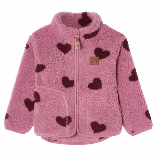 Kuling Austin Pile Fleece-jakke Hearts  122 cm  Lilla  122 cm  Drenge, Piger