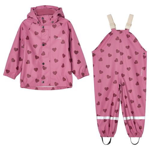 Kuling San Marino Uforet Regnsæt Mauve Hearts  74/80 cm Rain Lilla  74/80 cm  Drenge, Piger