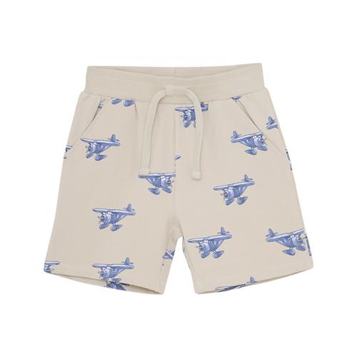 EnFant GOTS Sweatshorts Aop French Oak 128 cm  Beige  128 cm  Drenge