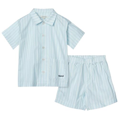 Liewood GOTS Leona Sæt Med Tøj Stripe Pure Sky Creme De La Creme 92 cm  Blå  92 cm  Drenge, Piger