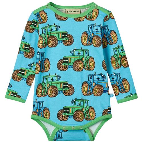 Småfolk Tractors Baby Body Blue Atoll 86 cm  Blå  86 cm  Drenge