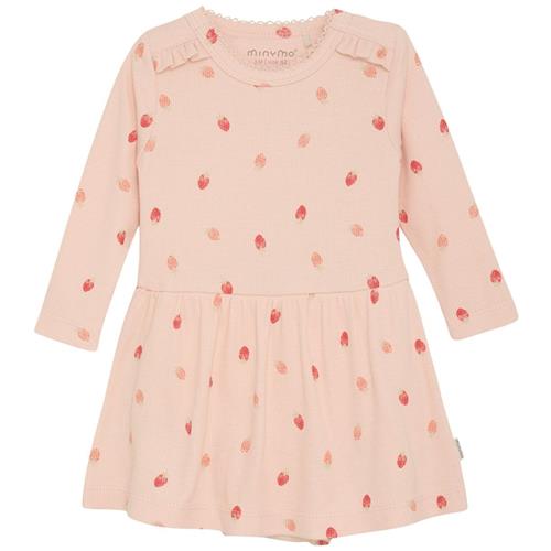 Minymo Mønstret Ribbet Bodykjole Spanish Villa 86 cm  Lyserød  86 cm  Piger