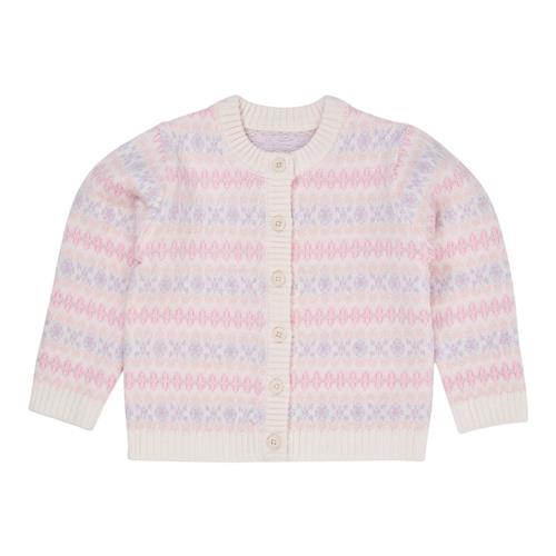Copenhagen Colors Merino mønster cardigan Lavender Combi 74 cm  Lilla  74 cm  Piger