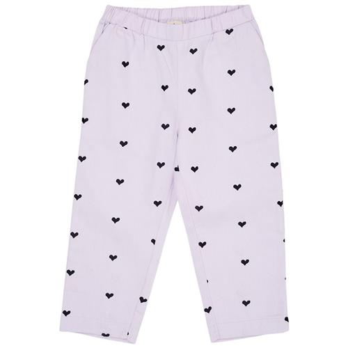 Copenhagen Colors Twill Heart Pants Lavender med Navy Hearts 104cm  Lilla  104 cm  Piger
