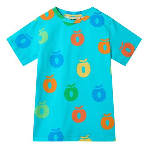 Småfolk Apples T-shirt Blue Atoll 1-2 Y  Blå  1-2 år  Drenge