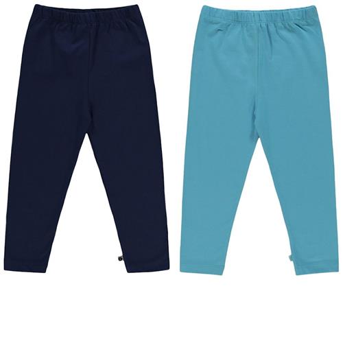 Småfolk 2-pak Leggings Medieval Blue 62 cm  Marineblå  62 cm  Drenge, Piger