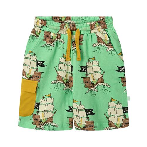 Småfolk Pirate Ships Shorts Minty Green Tea 5-6 Y  Grøn  5-6 år  Piger