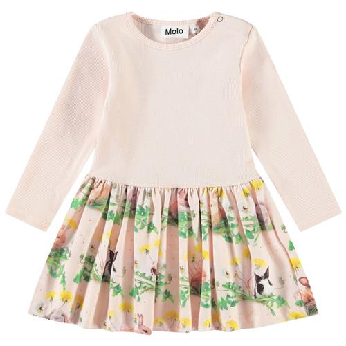 Molo Carel Long-Sleeved Dress Bunnies United 74 cm  Lyserød  74 cm  Piger