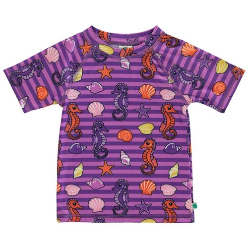 Småfolk Mønstret UV-trøje Med Søhester Spring Pink 4-5 Y  Lilla  4-5 år  Drenge, Piger