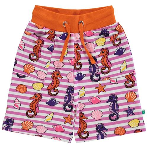 Småfolk Mønstret Sweatshorts Med Søhester Spring Pink 5-6 Y  Lilla  5-6 år  Drenge, Piger