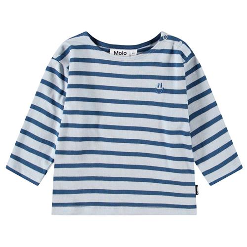Molo Edarko Long-Sleeved T-Shirt Lagoa Stripe 68 cm  Blå  68 cm  Drenge, Piger