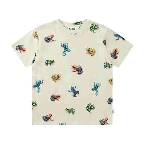 Molo Roxo Short Sleeve T-Shirt Vibrant Frogs 98 cm  Beige  98 cm  Drenge