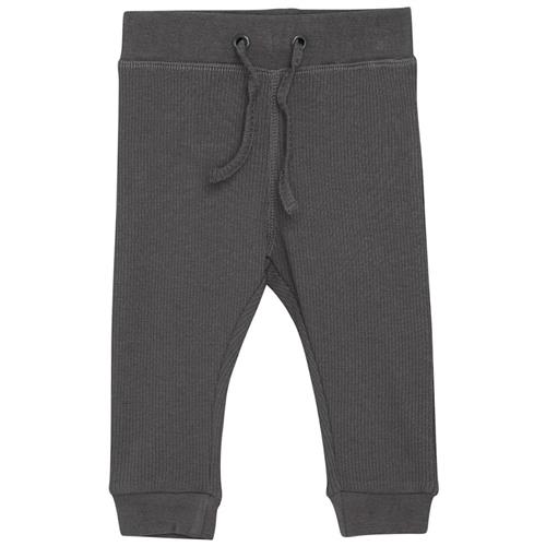 Minymo Ribbede Baby-leggings Gargoyle 68 cm  Grå  68 cm  Drenge