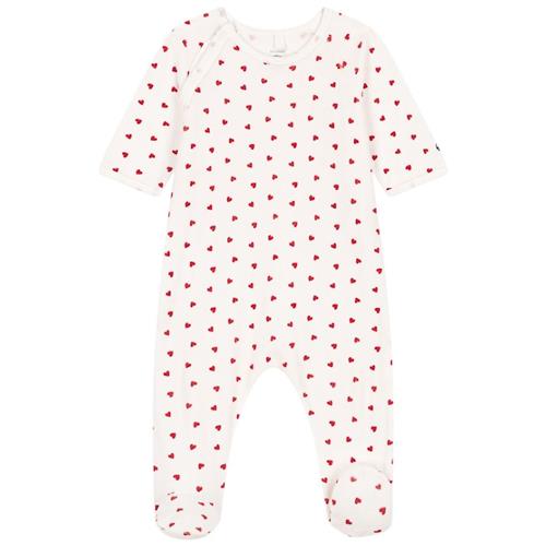 Petit Bateau Hjertemønstret Sparkedragt Cremefarvet 24 Months  Hvid  24 måneder  Drenge, Piger