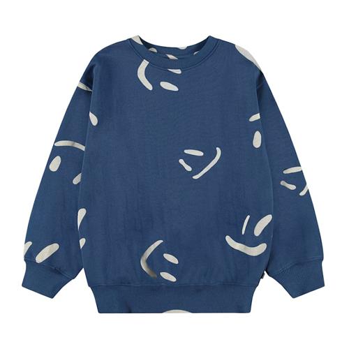 Molo Monti Sweatshirt Big Smiles Blue 116 cm  Marineblå  116 cm  Drenge