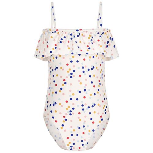Petit Bateau Polkaprikmønstret Badedragt Cremefarvet 3 Y  Hvid  3 år  Piger