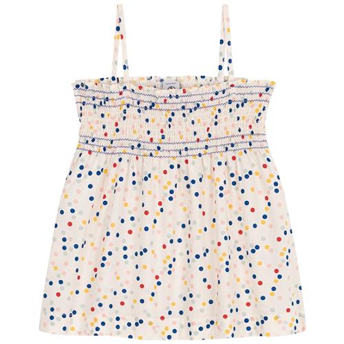 Petit Bateau Polkaprikmønstret Tanktop Cremefarvet 4 Y  Hvid  4 år  Piger