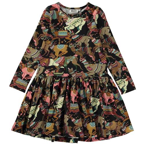 Molo GOTS Creola Kjole Lhama Joy Jersey 122/128 cm  Brun  122/128 cm  Piger